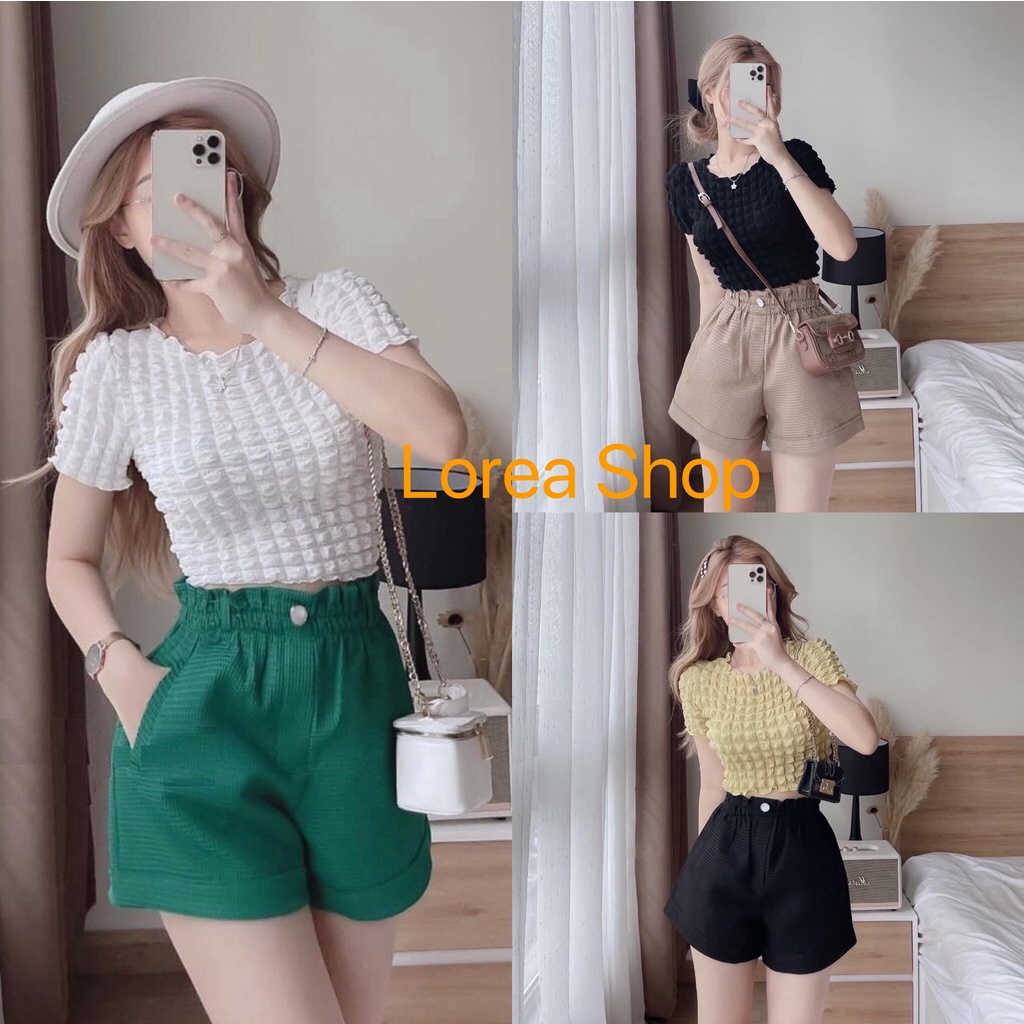 🌸 Áo Croptop Chất Caro Xốp PEONYB Nữ ,Thun kiểu body cộc tay dáng ôm viền bèo tiểu thư đường phố hàn quốc 🌸