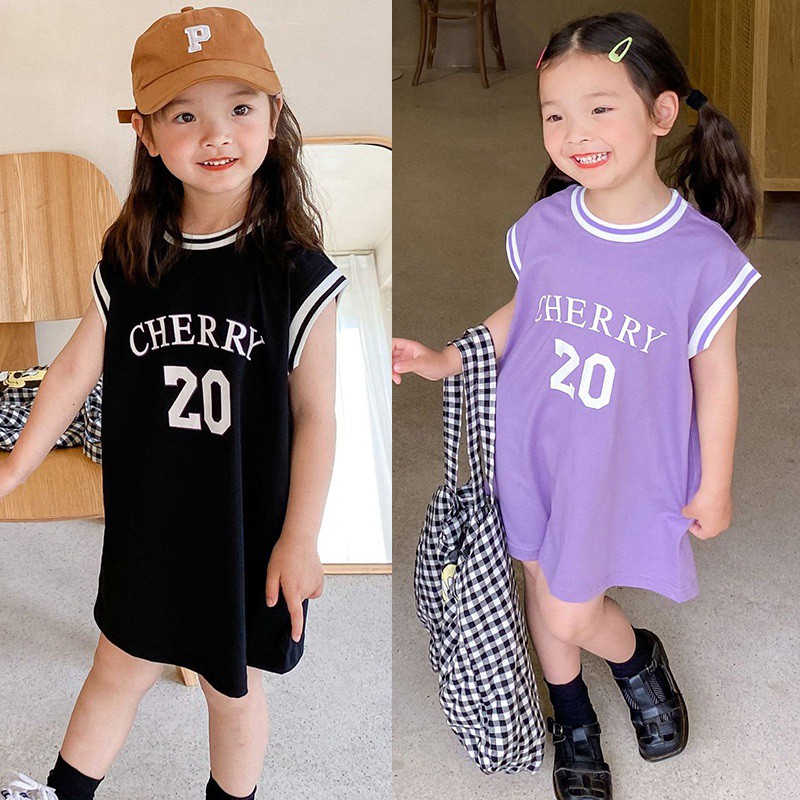 Đầm Thể Thao Sát Nách Thoải Mái Thời Trang Phong Cách Hàn Quốc Cho Bé Gái