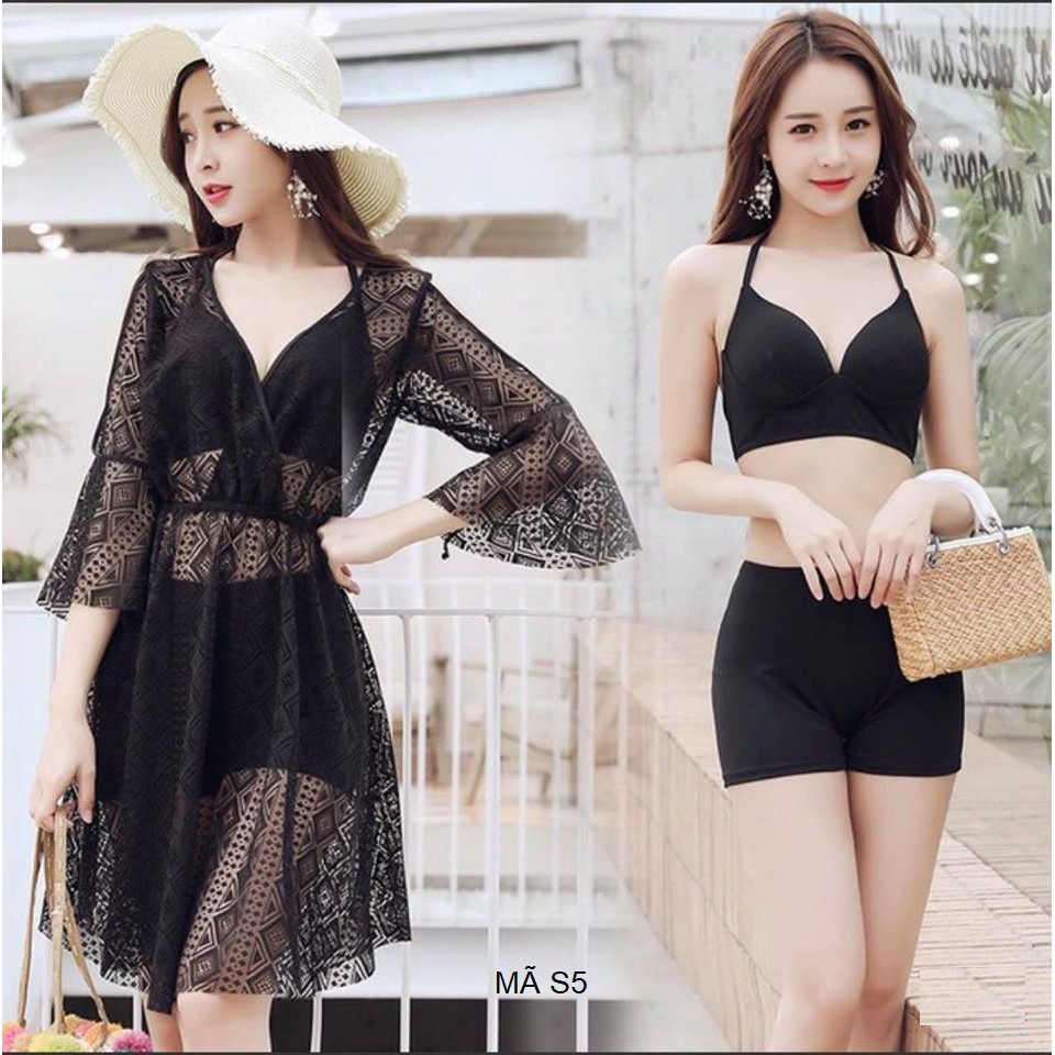 Bikini đi biển đẹp có áo choàng ngoài mã S5 đẹp lắm luôn các nàng ạ