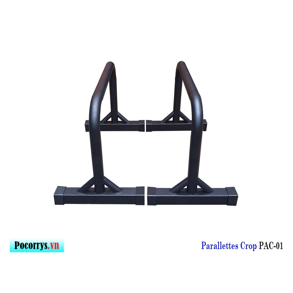 Xà kép Parallettes Crop cao 45cm, Pocorrys PAC-01, Màu đen Full Black