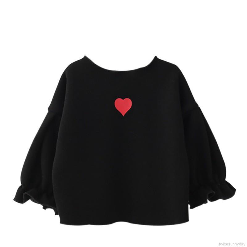 Áo thun dài tay in họa tiết trái tim xinh xắn dành cho bé gái ( 1-4 tuổi )