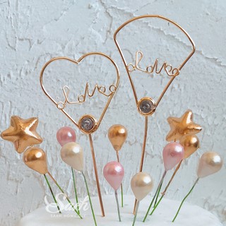 Que sắt tim LOVE màu vàng