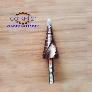 Mũi khoan bước tháp HSS 4-22mm (khoan inox,sắt,thép...)