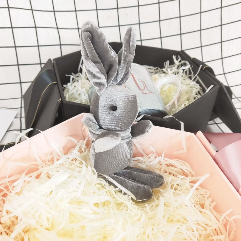 Móc khóa thú bông thỏ nhung sang chảnh