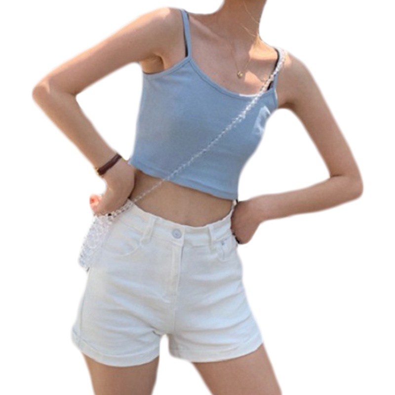 Áo Croptop Hai Dây Màu Sắc Thời Trang Mùa Hè Cho Nữ