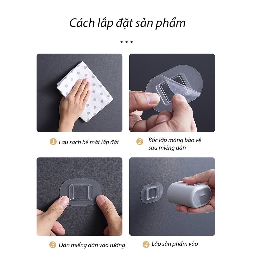 Móc treo chổi Ecoco, móc kẹp cây lau nhà dán tường cao cấp