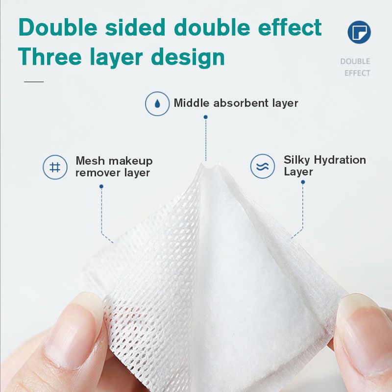 Bộ 20 miếng bông làm đẹp hình vuông 3 lớp mềm mại tiện lợi