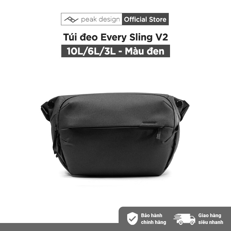 Túi Đeo Máy Ảnh Peak Design Everyday Sling v2 - 6L/ 3L/ 10L - Màu Đen - Hàng chính hãng