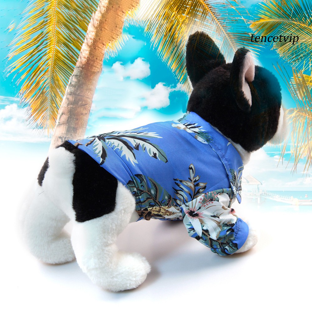 Áo thun in họa tiết cây dừa kiểu Hawaii cá tính cho thú cưng