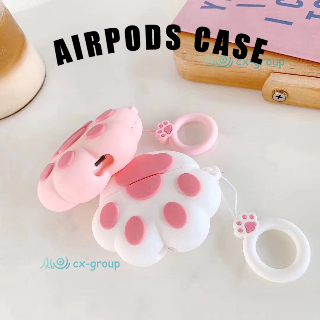 Ốp lưng Cute Cat paw bluetooth headset protective case for airpods 1/2 pro colorful Wireless Headphones  silicone airpods  casing cover