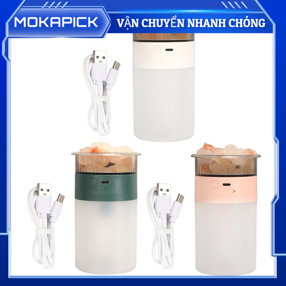 Mokapick Máy tạo ẩm Rock Fine Mist Đèn LED đầy màu sắc Cắm và chạy Bộ khuếch tán cho phòng ngủ 250ml 5V 1A