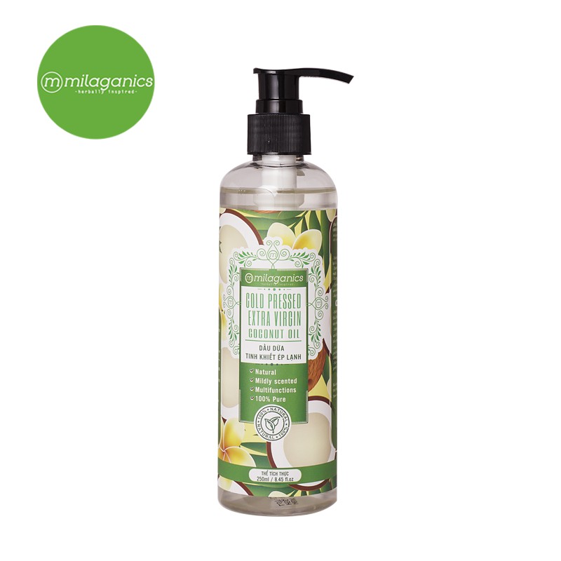 Dầu Dừa Ép Lạnh Milaganics 250ml | BigBuy360 - bigbuy360.vn