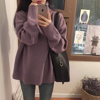 Ulzzang Áo len cổ lọ Oversize M148-1