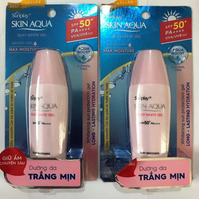 Gel Chống Nắng Dưỡng Da Trắng Mượt Sunplay Skin Aqua Silky White Gel SPF50 30g