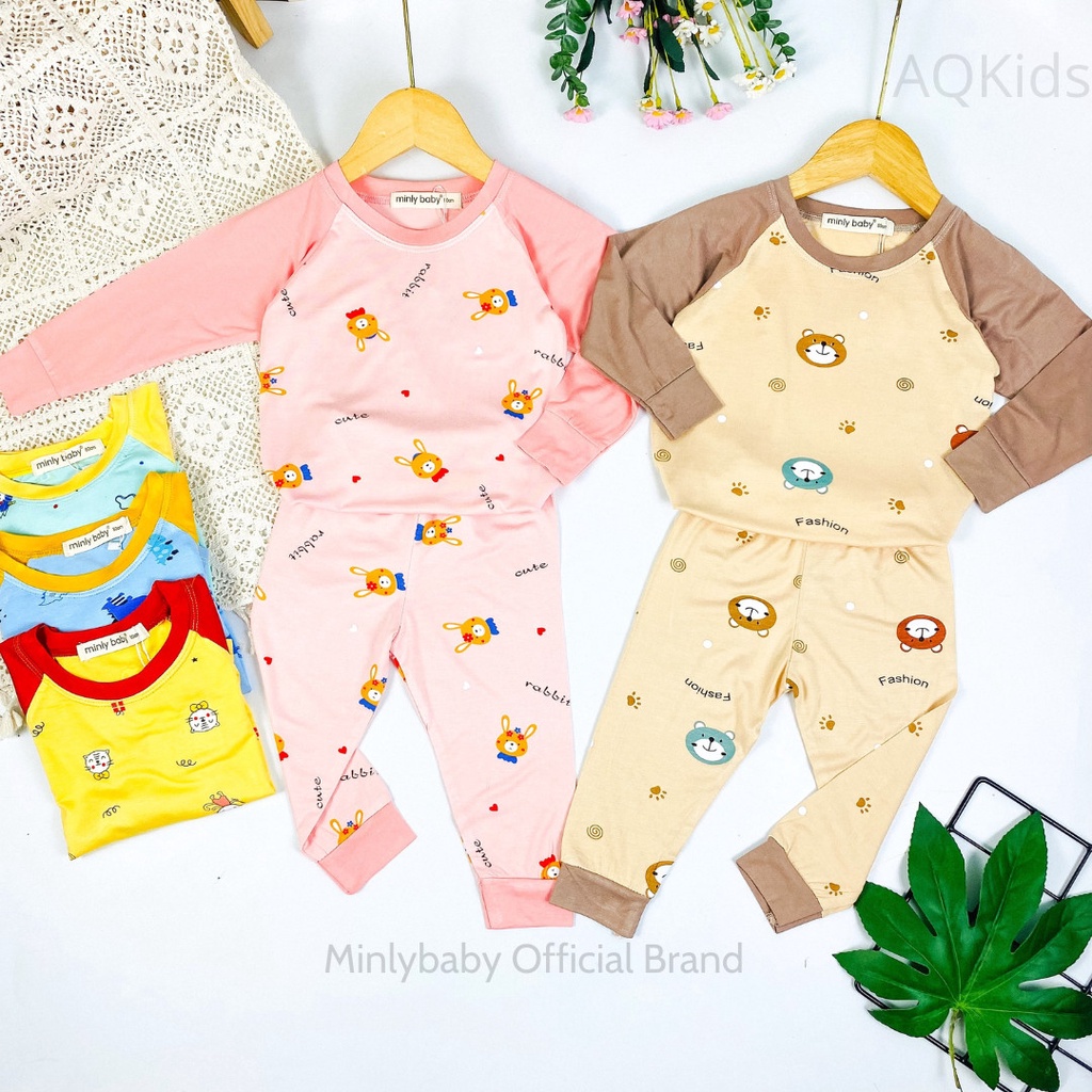 [Bé 19-33kg] Bộ dài tay thun lạnh in hình lớn Minky Mom mềm mịn mát cho bé trai bé gái - HÀNG LOẠI 1
