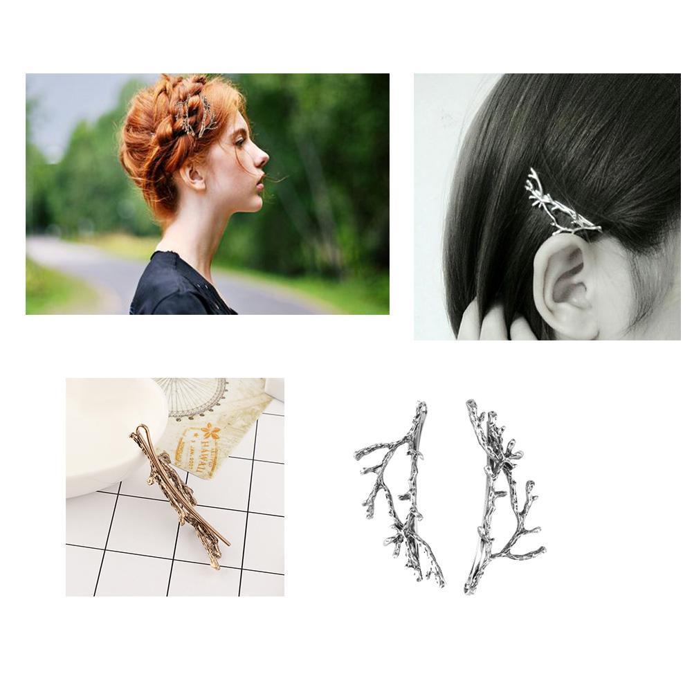 Bộ 2 Kẹp Tóc Hình Hoa Lá Xinh Xắn Cho Bé Gái
