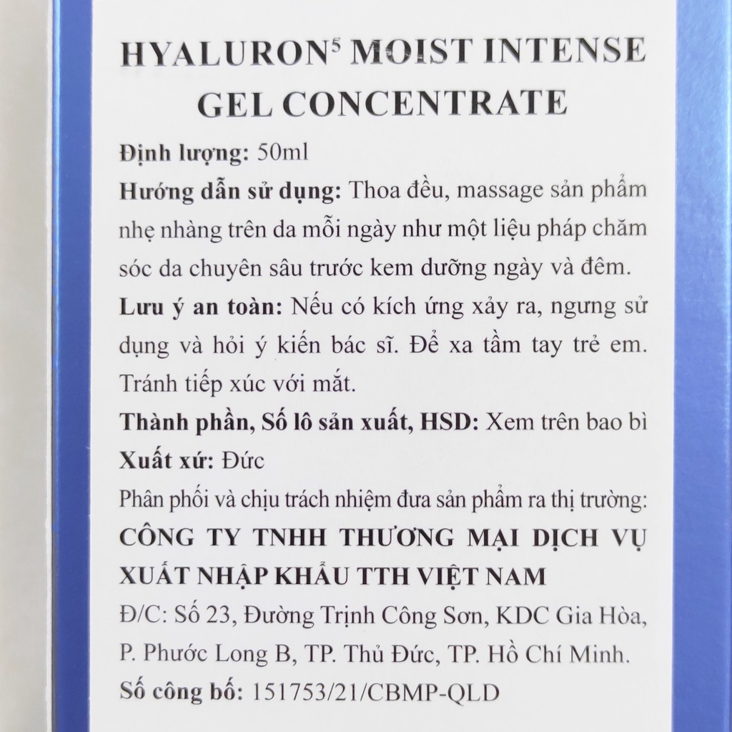 Gel dưỡng ẩm phục hồi Wellmaxx Hyaluron Moist Intense Gel Concentrate