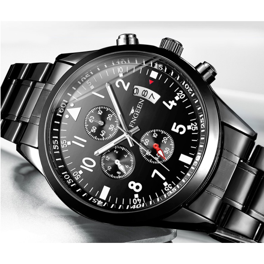 Đồng hồ nam FNGEEN dây thép mạnh mẽ lịch lãm ( Tặng kèm tỳ hưu, tháo mắc đồng hồ, Mã: AF16 ) | BigBuy360 - bigbuy360.vn