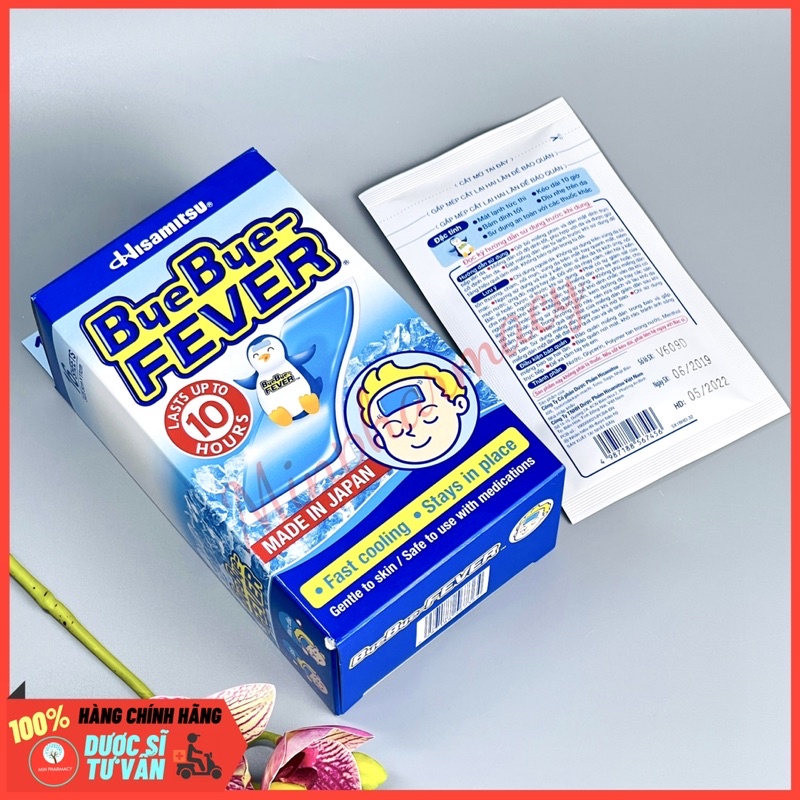 MIẾNG DÁN GIẢM SỐT, HẠ NHIỆT NHANH HISAMITSU BYE BYE FEVER - Gói 2 miếng- Minpharmacy