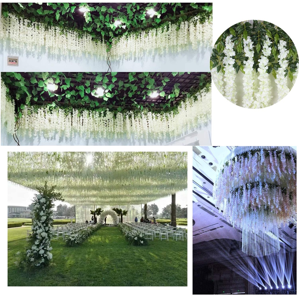 Dây Hoa Tử Đằng Giả 110cm Trang Trí Tiệc Cưới