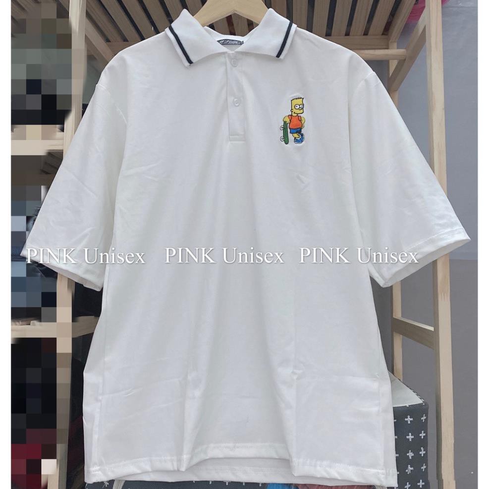 [ ẢNH THẬT ] Áo Polo thêu hoạt hình SIMPSON Unisex ◦