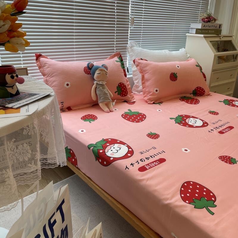 Bộ Ga Gối Trải Giường Poly Cotton bo chun miễn phí, Ga trải giường