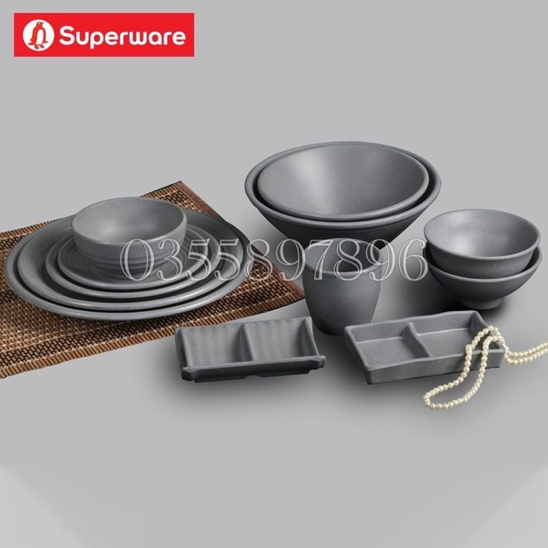 Bát đĩa phíp Thái Lan Không Vỡ 100% MELAMINE màu Xanh