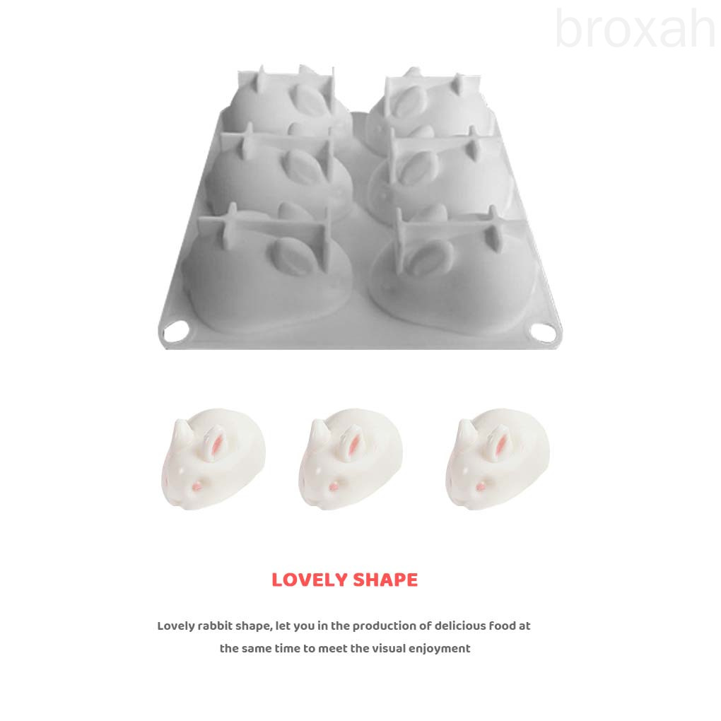 Khuôn Silicon Làm Bánh 6 Ngăn Tạo Hình Động Vật 3d