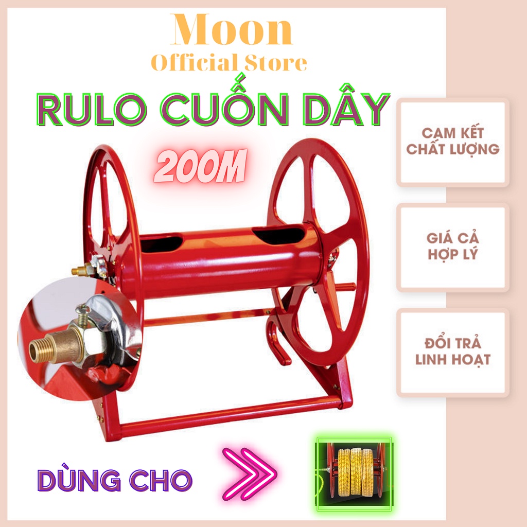 Khung rulo cuộn dây rửa xe cao áp, dây điện, cáp quang, dây thừng từ 100 -300m Tonydx Lionking bằng théo sơn tỉnh điện