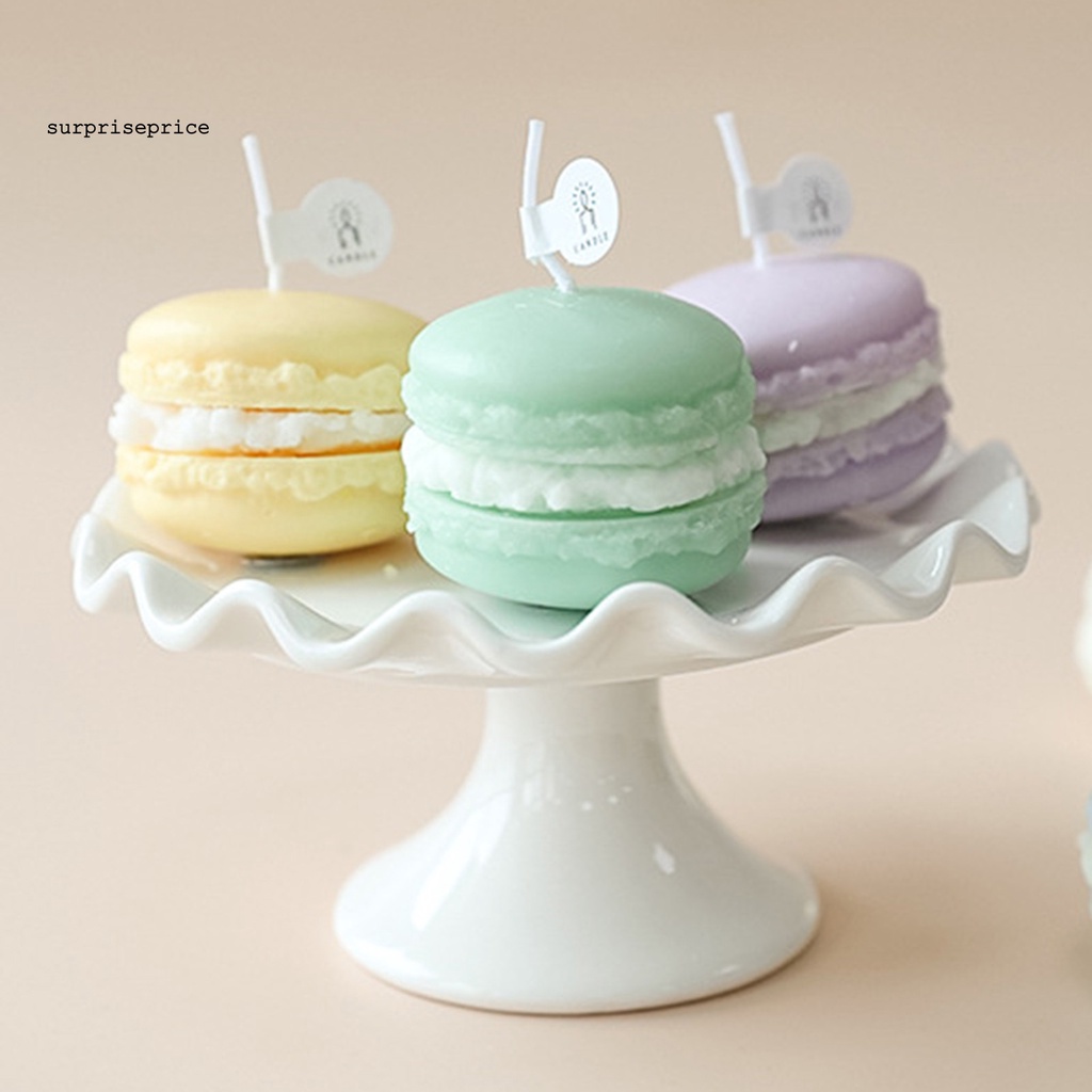【H】Nến Thơm Trang Trí Hình Bánh Macaron Sáng Tạo Đẹp Mắt
