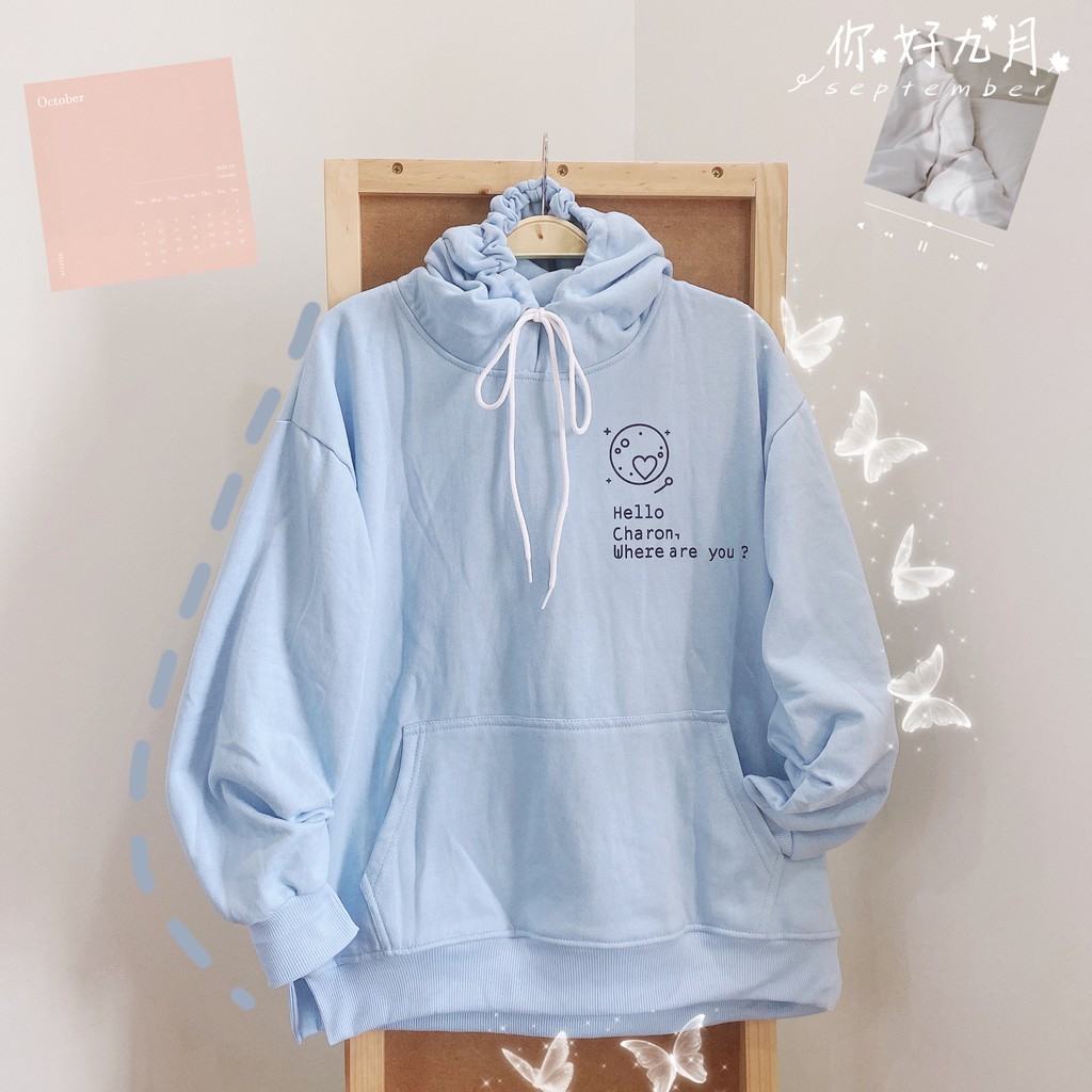 Áo Hoodie Xẻ Tà dễ thương ( form unisex)
