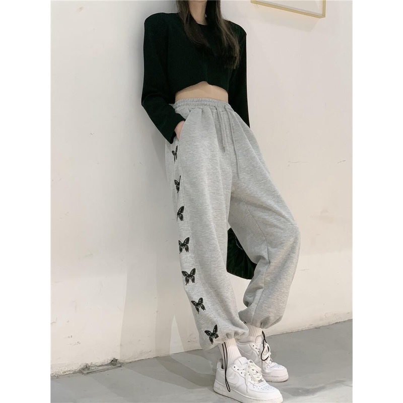 Quần thể thao harem lưng cao dáng rộng phong cách thời trang Hong Kong cho nữ quần tây nữ jl-ydk-07