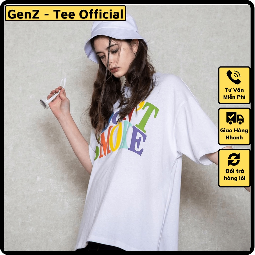 Áo chữ I DON'T SMOKE mặc phong cách trẻ trung, vải cao cấp nam nữ mặc form cực đẹp