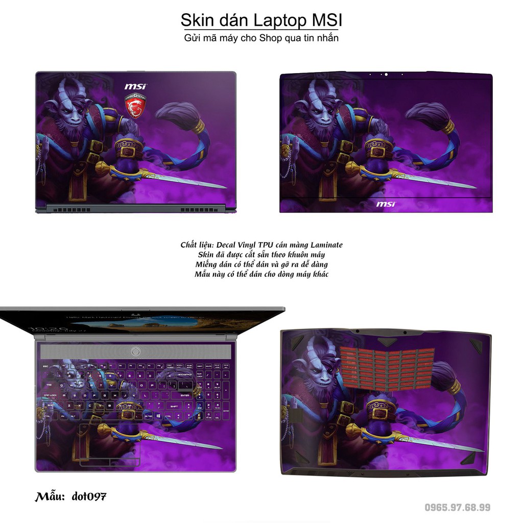 Skin dán Laptop MSI in hình Dota 2 _nhiều mẫu 16 (inbox mã máy cho Shop)