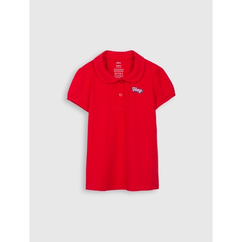 Áo polo bé gái Canifa cotton cổ tròn tay nhún dễ thương cho bé 2-3 tuổi