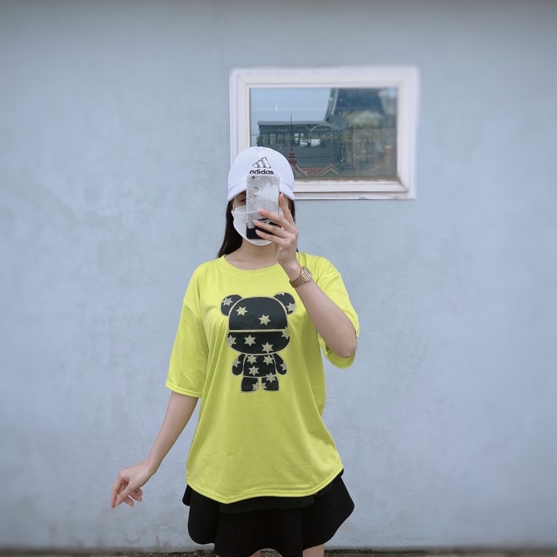 Áo thun tay ngắn dáng rộng tay lỡ Áo phông nữ in người máy