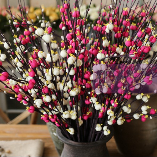 Nụ Tầm Xuân Giấy Xốp Pe Đẹp Tinh Khôi Dài 60cm Liz122