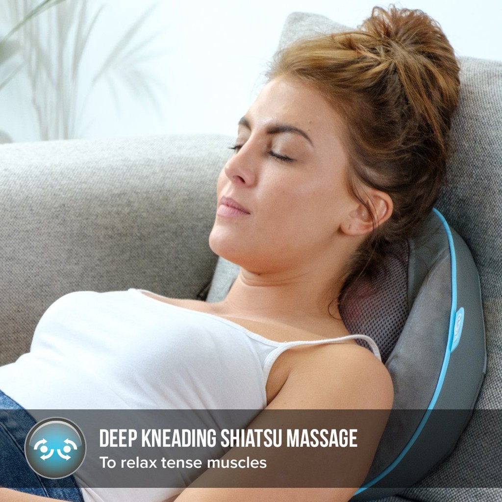 [Bảo Hành 2 Năm] Gối massage công nghệ Shiatsu GEL 3D điều khiển từ xa, kèm nhiệt và hồng ngoại HoMedics SGP-1100H-EU