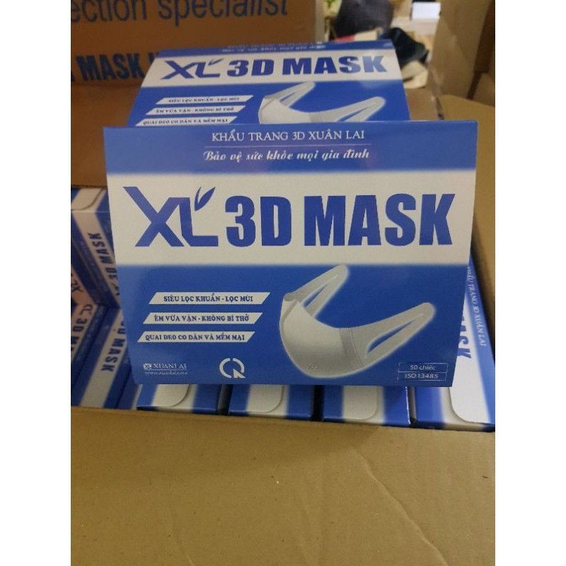 Hộp 50 Chiếc Khẩu Trang 3D MASK Chống Bụi PM 2.5 Kháng Khuẩn Xuân Lai Công Nghệ Nhật Bản