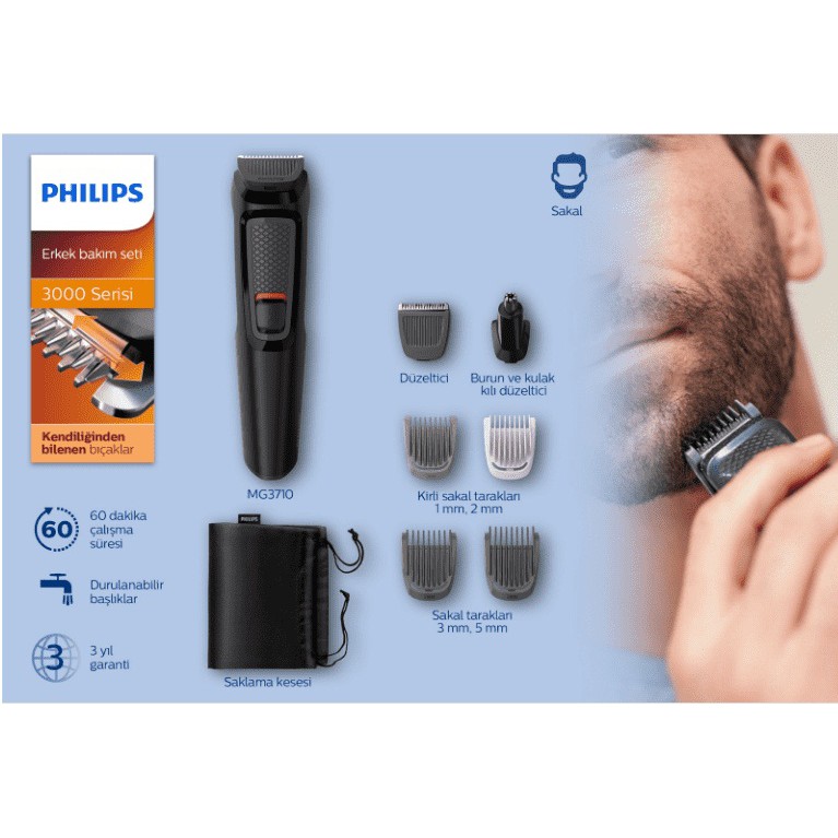 Máy cạo tỉa đa năng Philips MG3710 và MG3730/15