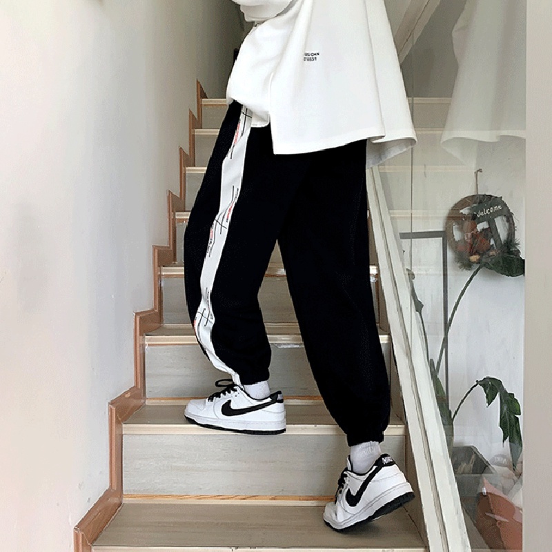 Quần Dài Dáng Rộng Lưng Thun Co Giãn Tốt Cỡ Lớn M-3XL Phong Cách Hip Hop Nhật Bản Thời Trang Cho Nam