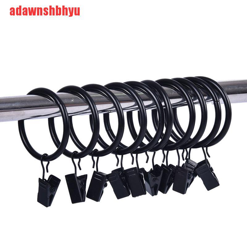 [adawnshbhyu]10PCS Home Decors High Qaulity Shower Curtain Rings Clamps Drapery Clips Window