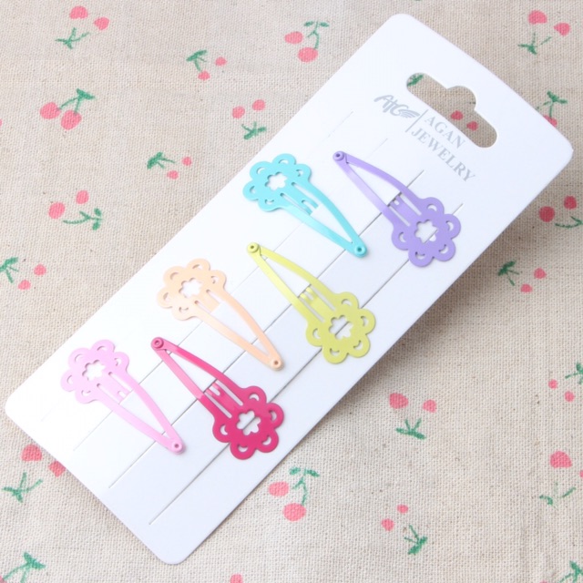 Vỉ 06 kẹp tóc màu mè ngộ nghĩnh