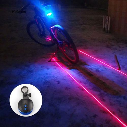 Đèn LED gắn đuôi xe đạp 2 tia laser và 5 đèn LED