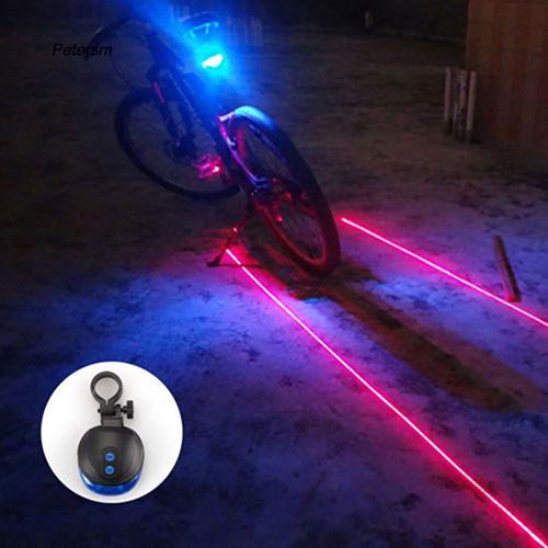 Đèn LED gắn đuôi xe đạp với 2 tia laser và 5 đèn LED chất lượng cao