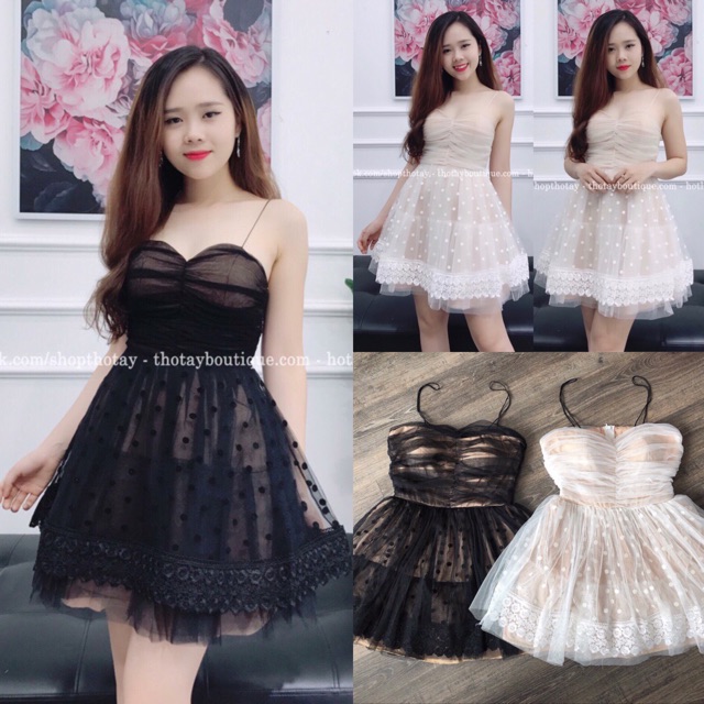 Đầm bi tiểu thư cao cấp