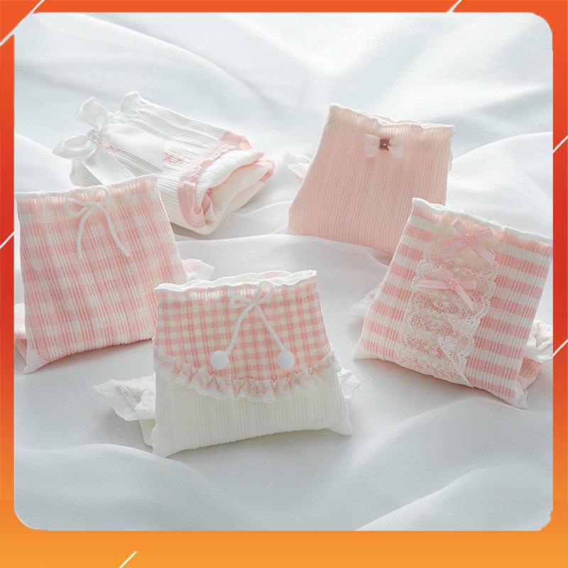 Quần lót học sinh cotton cao cấp kháng khuẩn mềm mại thấm hút mồ hôi tone trắng hồng đáng yêu YH18