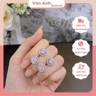 Khuyên tai nụ đá Bạc / Hoa tai Bạc đá-925-vanpham