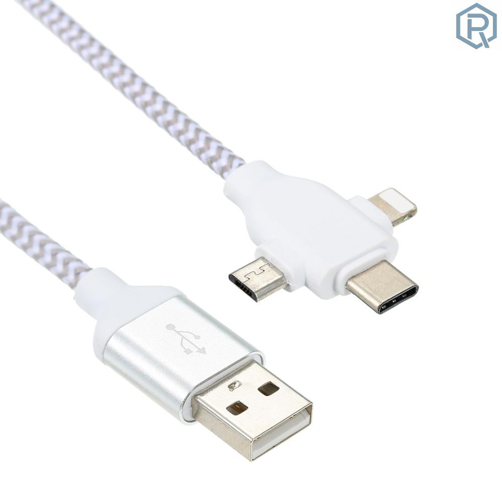 Dây Cáp Sạc 3 Trong 1 2a Micro Usb / Type-C / Lightning Đa Năng