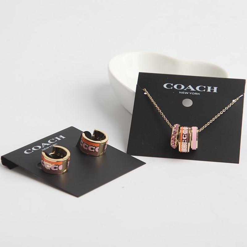 Bộ Vòng cổ + Bông Tai Hình donut Cổ Điển Tráng Men